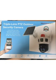 Resim O-Kam 7050 3 Lens Siren + Mikrofon + Hoparlör 10X Optic Wifi Solar Güneş Panelli Kamera 