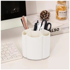 Resim 360 Derece Dönebilen 6 Gözlü Kaşıklık Makyaj Düzenleme Kalemlik 1 Adet Çok Renkli 