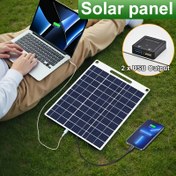 Resim 1 Adet Güneş Enerjili Power Bank & Taşınabilir Solar Panel Şarj Cihazı -Çift Çıkışlı (-A ve -C), Kompakt Hafif Tasarım, Single-Si PV Panelli, EVA Kasa ve Metal Çerçeve, İnternetsiz Akıllı Telefonlar, Tabletler, Laptoplar, Fotoğraf Makineleri ile Uyumlu - Açık Havada Kamp Yaparken Acil Durumlarda Seyahat için Ideal 