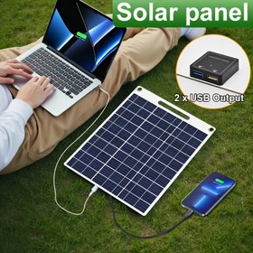 Resim 1 Adet Güneş Enerjili Power Bank & Taşınabilir Solar Panel Şarj Cihazı -Çift Çıkışlı (-A ve -C), Kompakt Hafif Tasarım, Single-Si PV Panelli, EVA Kasa ve Metal Çerçeve, İnternetsiz Akıllı Telefonlar, Tabletler, Laptoplar, Fotoğraf Makineleri ile Uyumlu - Açık Havada Kamp Yaparken Acil Durumlarda Seyahat için Ideal 