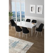 Resim Canisa Concept Canisa Zen Serisi Açılabilir Mdf Beyaz Mutfak Masa Takımı+6 Adet Sandalye (80 x 132 Cm) 