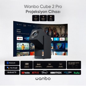 Resim Saatistan Yüksek Parlaklık Cube 2 Pro Mavi Projektör 500 ANSI ile Eğlence Keyfi 