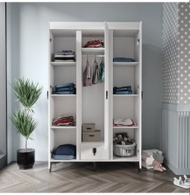 Resim Patiko Rose 3 Kapaklı Dolap Beyaz 