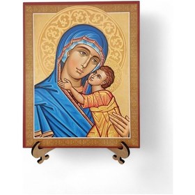 Resim Mavi Madonna Portresi İkona 