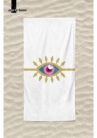 Resim Marte Home Eyes / Göz Plaj Havlusu Beyaz 