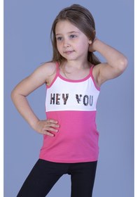 Resim Toontoy Kids Toontoy Kız Çocuk Çevirmeli Pullu Hey You Baskılı Atlet Pudra 