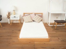 Resim Doğal Ahşap Montessori Çocuk Karyolası - 60 X 120 