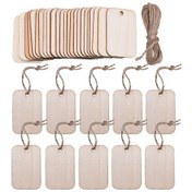 Resim Aubyhe 50 Adet 35x52mm Ahşap Etiket, 2m İp İle, Cnc Kaynak Makinesi Malzemesi, Siyah-mor-sarı-gümüş-mavi Renkler Kırmızı - Siyah 