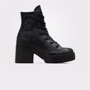 Resim Converse Chuck 70 De Luxe Unisex Siyah Deri Platform Sneaker A06145c Siyah 