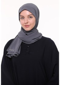 Resim Altobeh Medine İpeği Düz Tesettür Şal Füme 