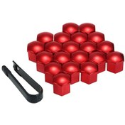 Resim Maiyame 21mm Universal Abs Lastik Somun Kapakları, Kırmızı-mavi-gümüş Seçenekli, 20 Adet + Çıkarma Aracı 