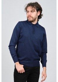 Resim Pave Erkek Polo Yaka Yün Kazak 4538004 Saks Saks 