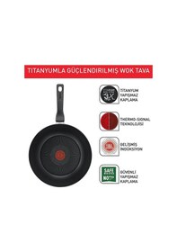 Resim Tefal Titanium Force 28 Cm Wok Tava Siyah 