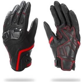 Resim Kırmızı Motosiklet Eldiveni, Tam Parmaklı, Nefesli, Çarpmaya Dayanıklı, Karbon Fiber Eklem Koruması, Dokunmatik Ekran Uyumlu, M Beden 
