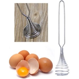 Resim Paslanmaz Metal Mini Yumurta Çırpıcı & Karıştırıcı Krom 
