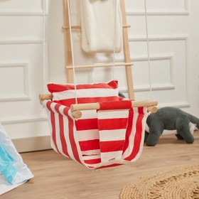 Resim Ahşap Bebek Salıncağı – Kırmızı 