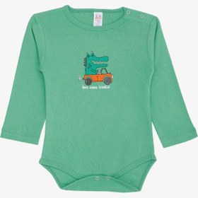 Resim Breeze Erkek Bebek Çıtçıtlı Zıbın Body Şoför Timsahcık Baskılı 9 Ay-3 Yaş, Mint Yeşili-mint Yeşili Mint Yeşili 