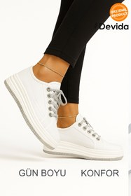 Resim Devida Kadın Beyaz Spor Ayakkabı Günlük Rahat Air Taban Sneaker N150 Air Lena 