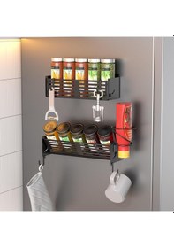 Resim Clesoo Manyetik Baharatlık Rafı Monte Edilebilir 2li Siyah 