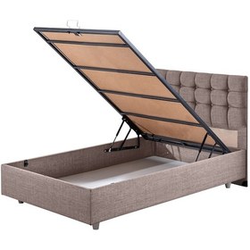 Resim Venedik Tek Kişilik Baza Başlık Comfort Ortopedik Yatak Seti - Açık Kahve 100 x 200 