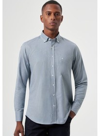 Resim Bisse Erkek Regular Fit Desenli Spor Gömlek Yeşil Gm23k232040 D47 Yeşil 