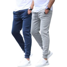 Resim Madmext Lacivert/gri Basic 2'li Paket Erkek Eşofman Altı E7444 Lacivert/gri 