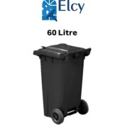 Resim Elcy 60 Lt Plastik Çöp Konteyneri Siyah -Isıya Karşı Dayanıklı 