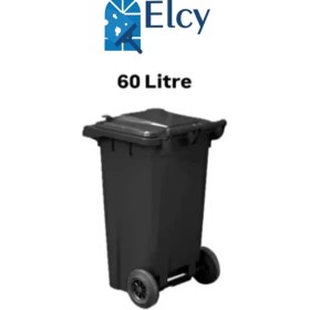 Resim Elcy 60 Lt Plastik Çöp Konteyneri Siyah -Isıya Karşı Dayanıklı 