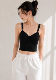Resim NESA Likralı Pamuklu Kaşkorse Kalın Askılı Pedli Crop 