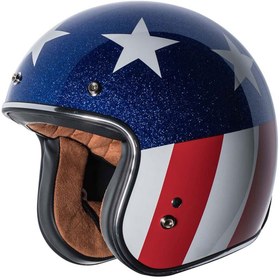 Resim Torc T-50 Del Mar Captain Vegas Açık Motosiklet Kaskı Beyaz Mavi 
