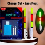 Resim YENİ 3'lü Set (2 Çubuk Ucu Işıkları + CR425 Şarj Cihazı Kiti) Uygun Gece Balıkçılığı Elektronik Kamış Ucu Işıkları Zil kanca tespiti, renk değiştiren uçlar, dökme, deniz kamışları, floresan gece parlayan çubuklar ve kıyı balıkçılığı alarmı için kullanılır 