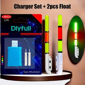 Resim YENİ 3'lü Set (2 Çubuk Ucu Işıkları + CR425 Şarj Cihazı Kiti) Uygun Gece Balıkçılığı Elektronik Kamış Ucu Işıkları Zil kanca tespiti, renk değiştiren uçlar, dökme, deniz kamışları, floresan gece parlayan çubuklar ve kıyı balıkçılığı alarmı için kullanılır 