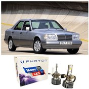 Resim Mercedes E W124 Led Xenon Uzun + Kısa Far Ampulü H4 Mono Yeni Seri Beyaz 