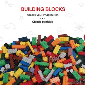 Resim Klasik Düzenli Yığın Yapı Taşları - Ana Akım Markalarla Uyumlu, 6 Canlı Renk (Beyaz/Kırmızı/Yeşil/Mavi/Pembe/Turuncu/Sarı/Siyah) - Yaratıcı Oyunlar İçin Dayanıklı Plastik Yapı Oyuncakları, Tatil Hediyeleri (Halloween/Şükran Günü/Noel) - Yetişkinler ve Aileler İçin İdeal, Büyük Yapı Taş Çantası, Yapı Seti, Yapı Taş Seti, Yapı, Taş 
