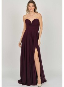 Resim Şeref Vural Kadın Straplez Uzun Abiye Elbise 5437021 Mürdüm 