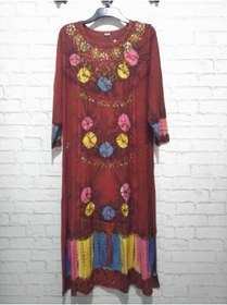Resim anne moda ankara Otantik, Standart Beden, Işıltılı, Uzun Kollu ,pamuklu, Uzun Elbise 