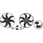 Resim Volkswagen Golf 5 Jetta Passat Seat Leon 2005 Sonrası Fan Motoru Davlumbazsız 360mm 4+2 Fişli 7 Kanat 