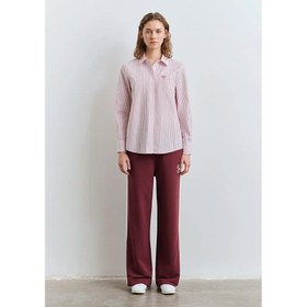 Resim Mavi Regular Fit Çizgili Kadın Gömlek (M1211169-90697) 