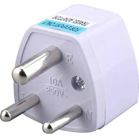 Resim Speeduf Hindistan Uyumlu Topraklı Priz Dönüştürücü - Beyaz | Evrensel Çoklu Girişli Seyahat Adaptörü 