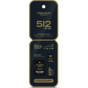 Resim Powerway Premium 512 GB Sdxc Uhs Class 4K Ultra Hızlı Hafıza Kartı + Adaptör 