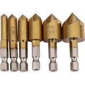 Resim VintageVo 6 x 5 Flüt 90 Degree 1/4inch Hex Hss Counterk Matkap Bit Seti Pah Kesici 6-19 (Yurt Dışından) 