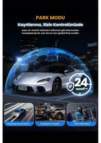 Resim 4 Lensli Full Hd 1080p 3.16" Ekran Araç İçi Kamera 4 Kamera Ayarlanabilir Açı Hareket Algılama 