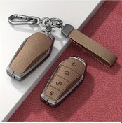 Resim Honeybeeshop Byd Atto 3 Han Ev Dolphin Deniz Leoparı İçin 4 Düğmeli Uzaktan Kumanda Kılıfı Kahverengi Anahtar Koruma Kapak 