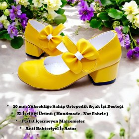 Resim Beebron Ortopedik Topuklu Abiye Kız Çocuk Ayakkabı ABIAYK2401 Soft Series Sarı 34 