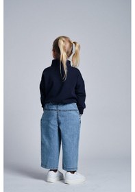 Resim Miababy Dik Yaka Sweat Denim Pantolon Takım Lacivert 