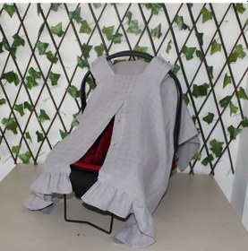 Resim Pamuk Müslin Kumaş Puset Örtüsü Çıt Çıt Ve Fırfır Desenli Gri Puset Örtüsü Açık Gri 