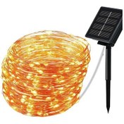 Resim Mufunye Güneş Enerjili Işık Zinciri 12m 100 Led Islak Beyaz 8 Fonksiyonlu Bahçe, Çimen, Noel Dekorasyon Lambası Ip44 Su Geçirmez 