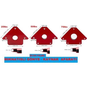 Resim Mıknatıslı Kaynak Gönyesi Set 3 Lü Manyetik Açılı Kaynak Tutucu 