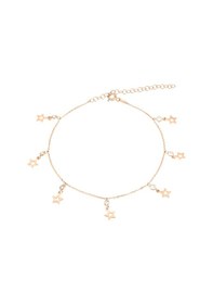 Resim Brezza Lusso Jewelry Yıldızlı Model Zirkon Taşlı Sallantılı Gümüş Kadın Ayak Halhal Rose Rose Gold 