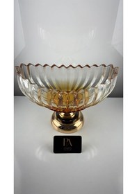 Resim Kristal Gondol Şekerlik Sunumluk Söz Nişan Kız İsteme Çikolatalık Dekoratif Obje Biblo Süs Eşya Gold 